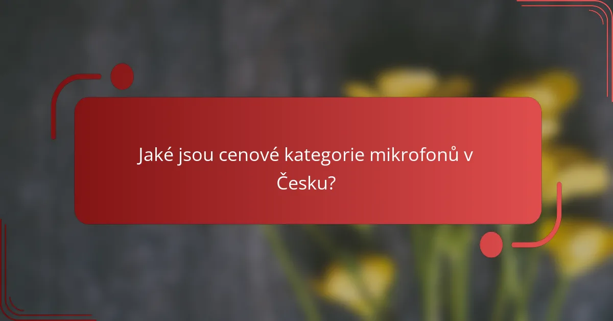 Jaké jsou cenové kategorie mikrofonů v Česku?